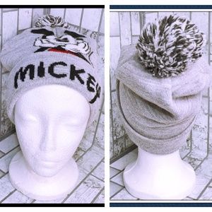 Disney Mickey Mouse Pom Pom Knit Hat